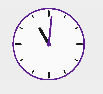A vector clock widget rendered in the simulator