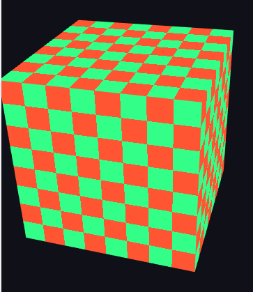 A checkerboard textured cube